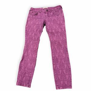FREE PEOPLE Women’s Purple Textured Stretch Skinny Jeans Size 25